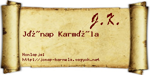 Jónap Karméla névjegykártya
